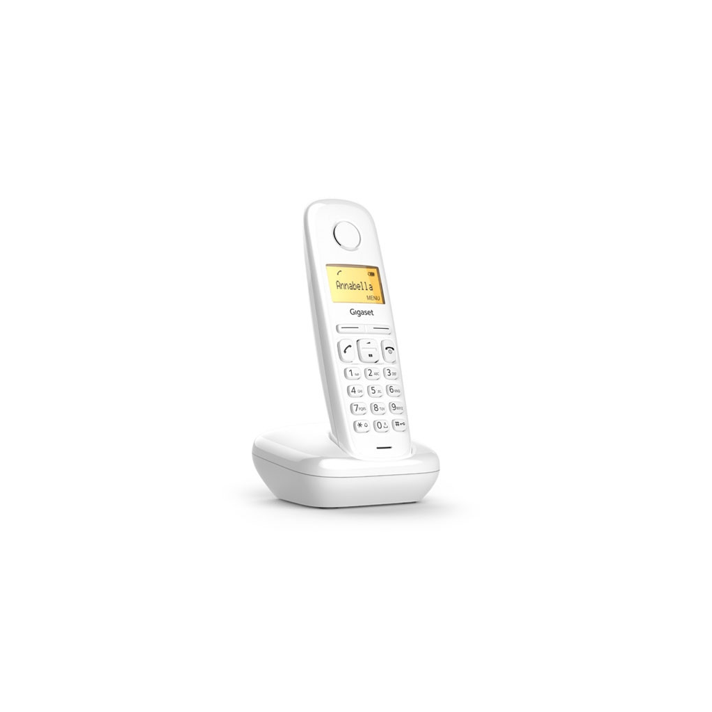 GIGASET A170 DECT TELSİZ TELEFON (BEYAZ) 18 Saat Konuşma, 200 Saat Bekleme, 50 Kişilik Rehber