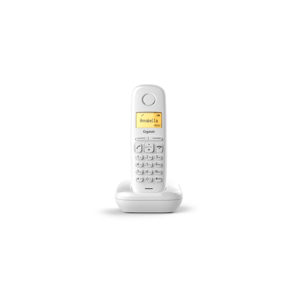 GIGASET A170 DECT TELSİZ TELEFON (BEYAZ) 18 Saat Konuşma, 200 Saat Bekleme, 50 Kişilik Rehber
