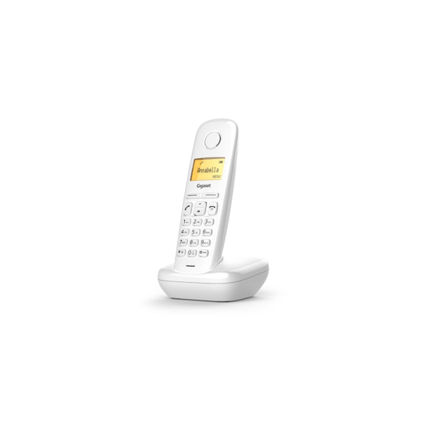 GIGASET A170 DECT TELSİZ TELEFON (BEYAZ) 18 Saat Konuşma, 200 Saat Bekleme, 50 Kişilik Rehber