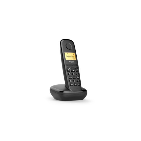 GIGASET A170 DECT TELSİZ TELEFON (SİYAH) 18 Saat Konuşma, 200 Saat Bekleme, 50 Kişilik Rehber