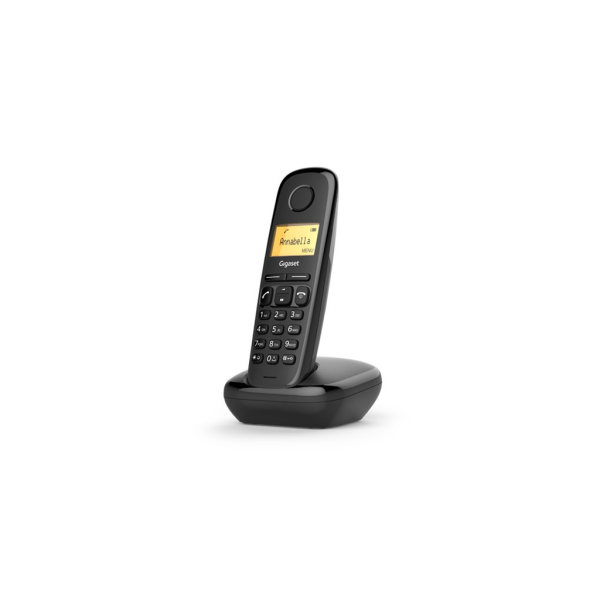 GIGASET A170 DECT TELSİZ TELEFON (SİYAH) 18 Saat Konuşma, 200 Saat Bekleme, 50 Kişilik Rehber