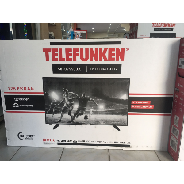 TELEFUNKEN 50TU7550UA, 50" 127 Cm, 4K Ultra HD, Dahili Uydu Alıcı, Wifi, Lan, Smart, 1000Hz, Led Televizyon