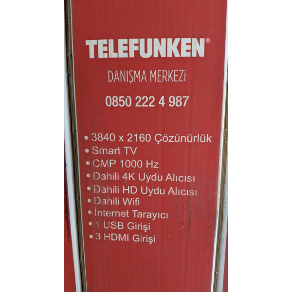 TELEFUNKEN 50TU7550UA, 50" 127 Cm, 4K Ultra HD, Dahili Uydu Alıcı, Wifi, Lan, Smart, 1000Hz, Led Televizyon