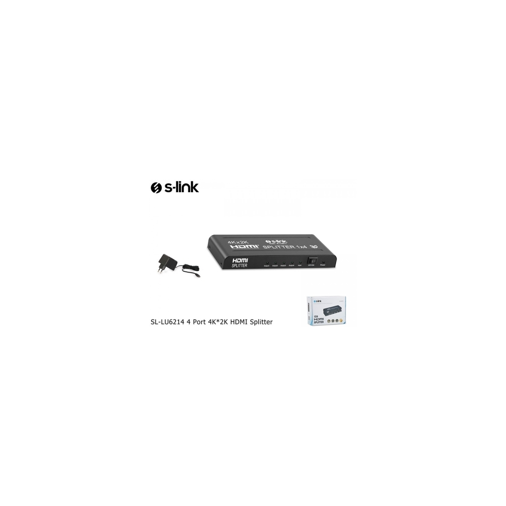 S-LINK SL-LU6214 4 Port 4K/2K HDMI Splitter