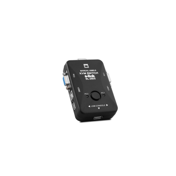 S-LINK SL-2605 MANUEL KVM SWITCH 2PC / 1 USER USB