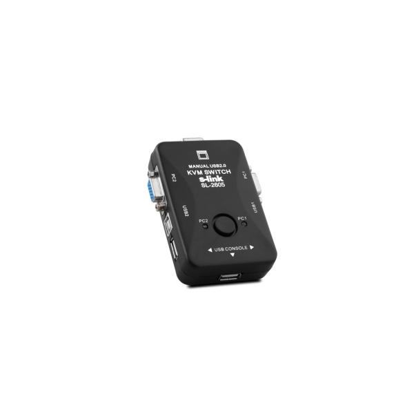 S-LINK SL-2605 MANUEL KVM SWITCH 2PC / 1 USER USB