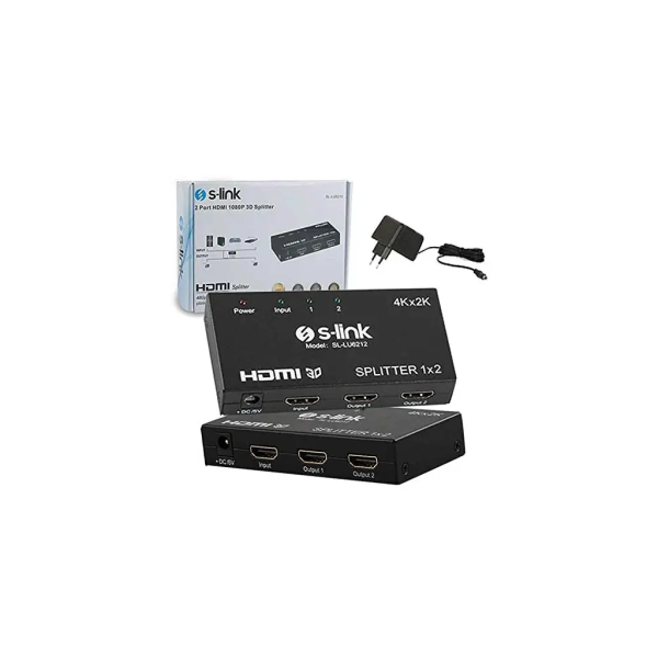 S-LINK SL-LU6212 2 Port 4K/2K HDMI Splitter