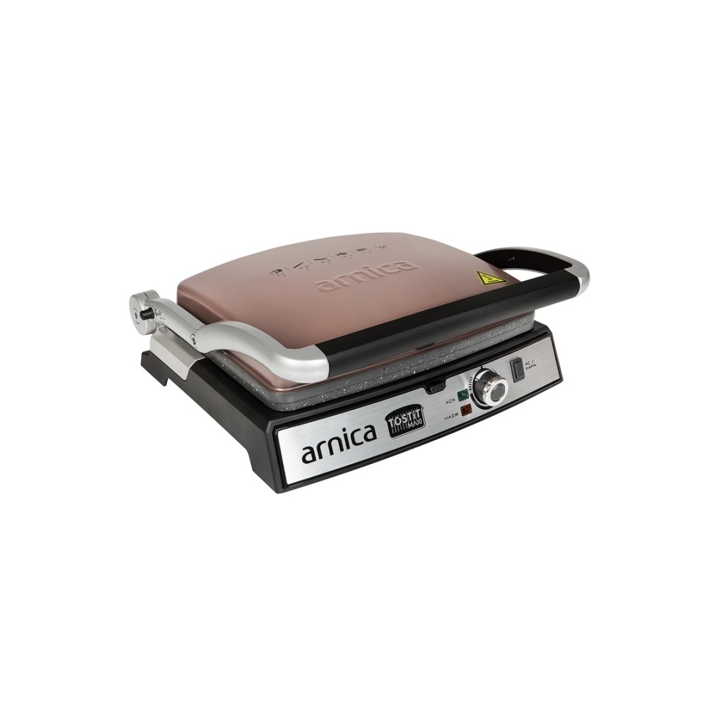 ARNICA GH26244 Tostit Maxi, TOST MAKİNESİ, 2000W, 5 Kameli Isı Ayarı, Tesmostat, Yanmaz Yapışmaz Izgaralar. ROSE