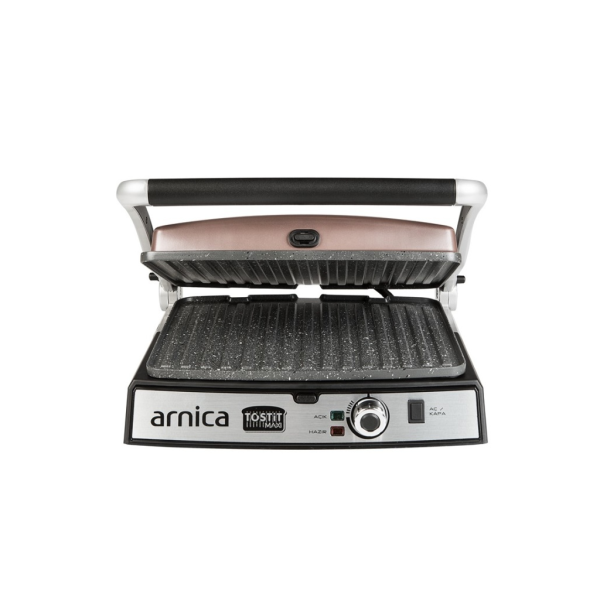 ARNICA GH26244 Tostit Maxi, TOST MAKİNESİ, 2000W, 5 Kameli Isı Ayarı, Tesmostat, Yanmaz Yapışmaz Izgaralar. ROSE