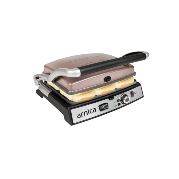 ARNICA GH26244 Tostit Maxi, TOST MAKİNESİ, 2000W, 5 Kameli Isı Ayarı, Tesmostat, Yanmaz Yapışmaz Izgaralar. ROSE