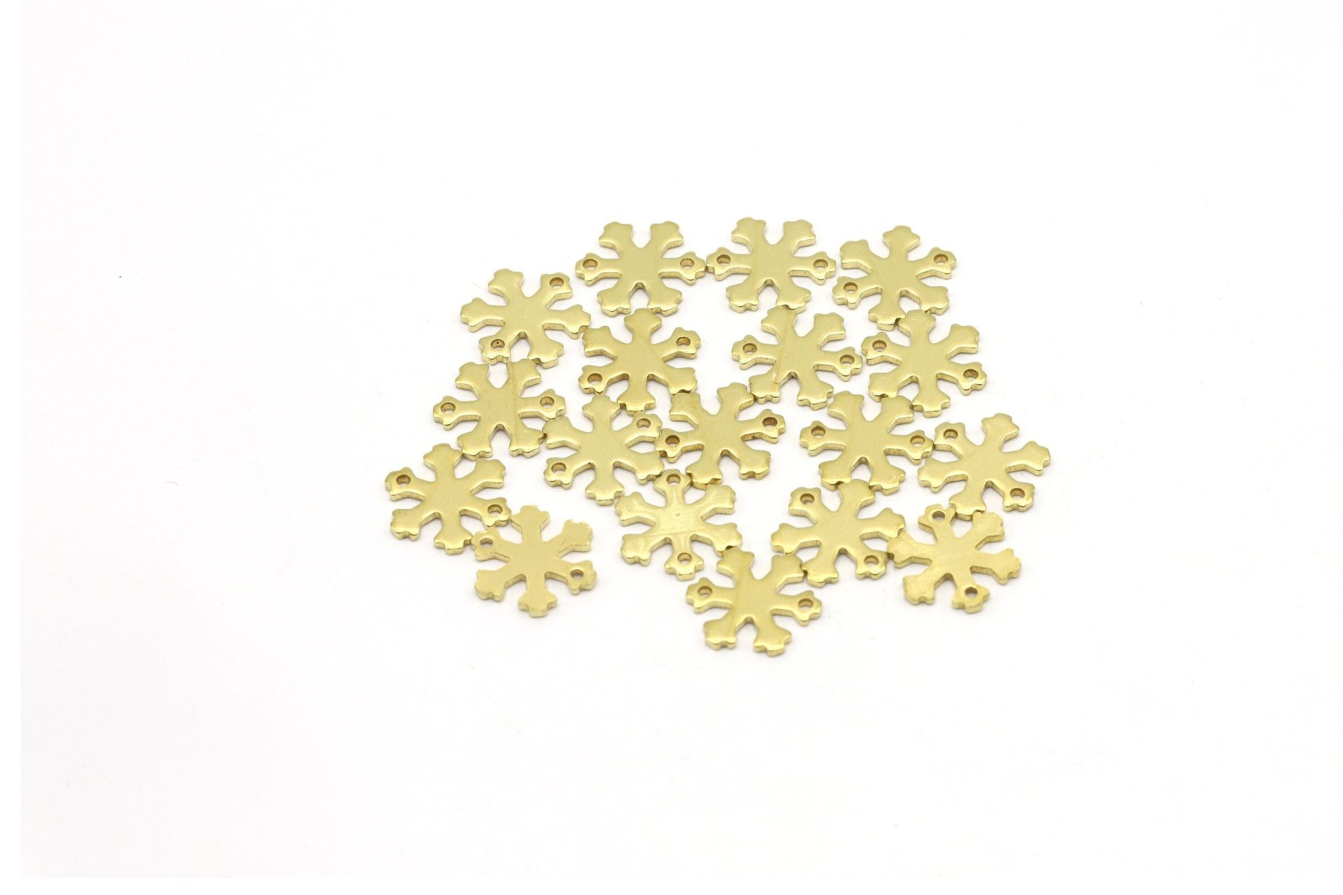 Raw Brass Snowflake Blank Charm  • 12x11mm •  10 Pieces