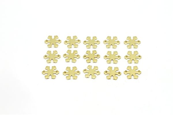 Raw Brass Snowflake Blank Charm  • 12x11mm •  10 Pieces