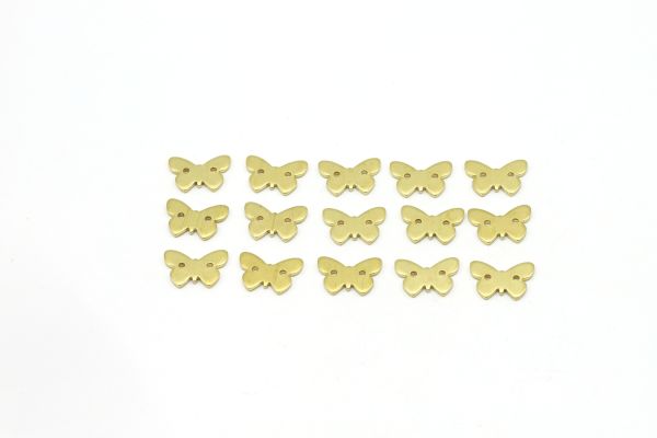 Raw Brass Butterfly Charm • 9x12mm •  Charm For Necklace & Earring・ 5 Pieces・