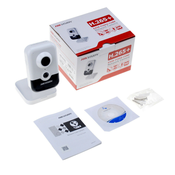 HIKVISION DS-2CD2443G0-IW 4Mpix, 2,8mm Lens, H265+,10Mt Gece Görüşü, SD Kart, PoE, Wifi, Sesli, Cube IP Kamera