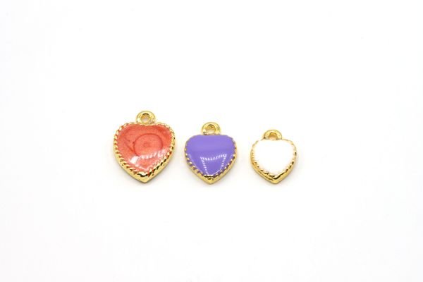 24k Gold Plated Heart Pendant・Gold Planet Enamel Charm・Necklace For Pendant・