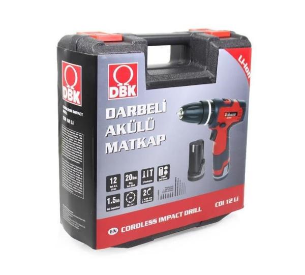 DBK CDI 12-Li Çift Akülü Darbeli Matkap 13 Parça Set YENİ