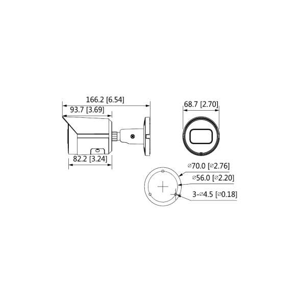 DAHUA IPC-HFW1230S-S-0360B-S4  2Mpix, 3,6mm Lens,  SD Kart, Starlight, H265+, 30Mt Gece Görüşü, IP67, PoE Bullet IP Kamera