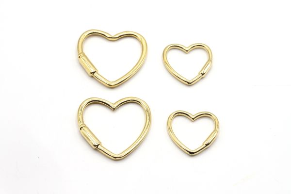 Gold Heart Charm • 31x31mm - 22x22mm • Heart Charm Pendant, Heart Charm