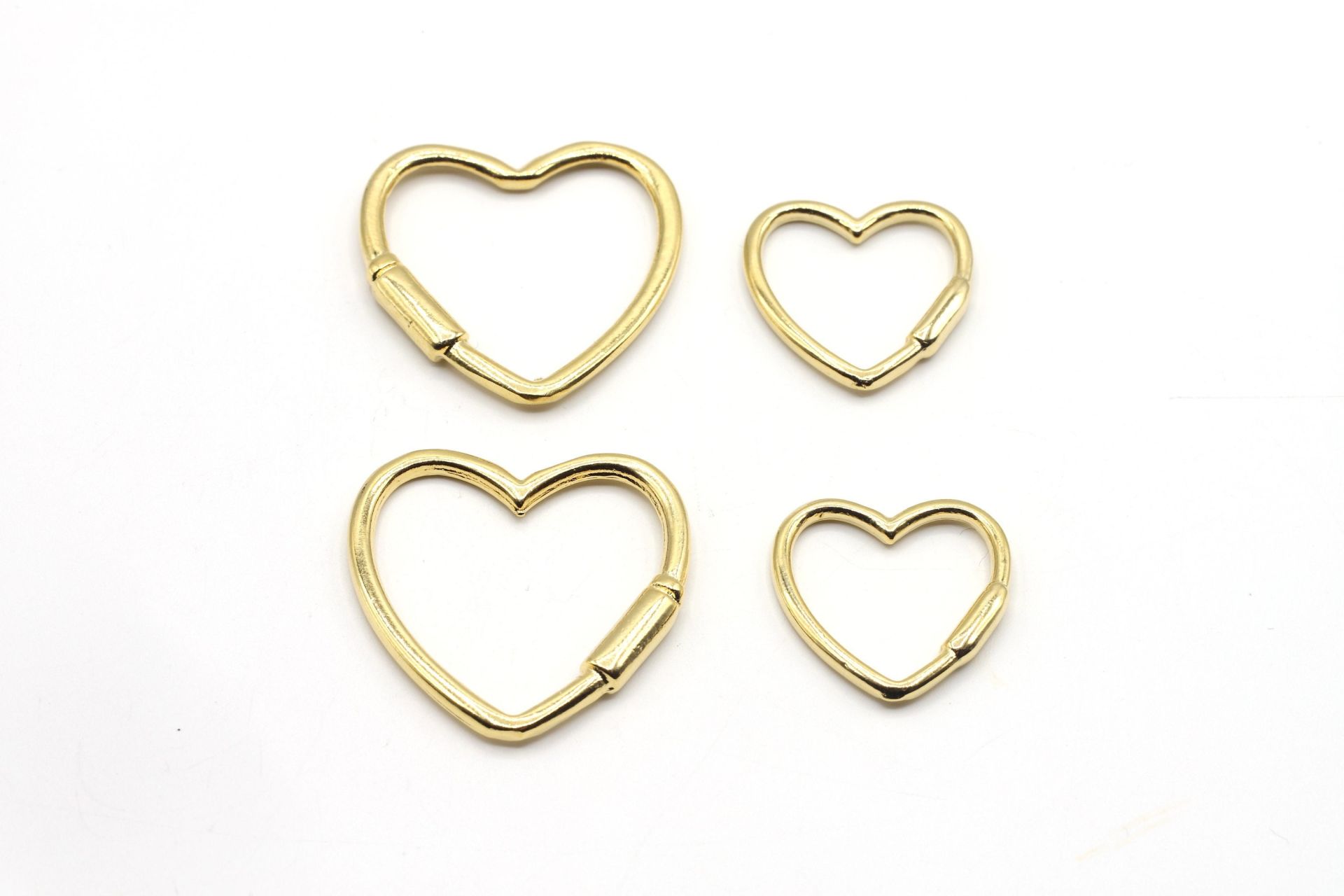 Gold Heart Charm • 31x31mm - 22x22mm • Heart Charm Pendant, Heart Charm
