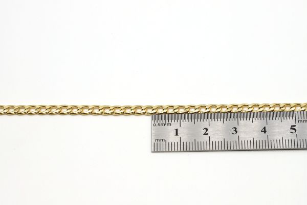 24K Gold Plated Oval Curb Chain 3x5mm・Thick Chains・Flat chain・Chain for Necklace