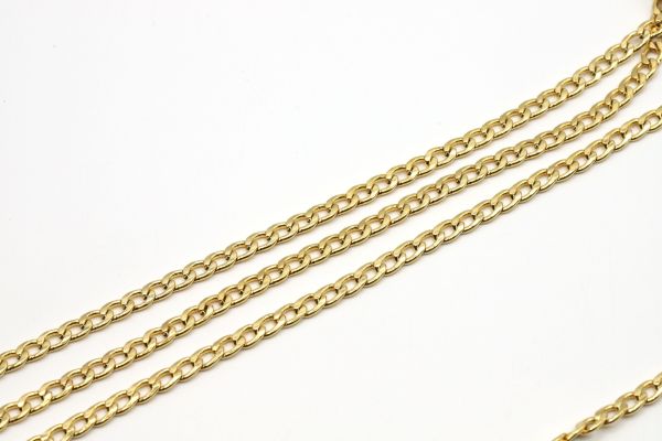 24K Gold Plated Oval Curb Chain 3x5mm・Thick Chains・Flat chain・Chain for Necklace