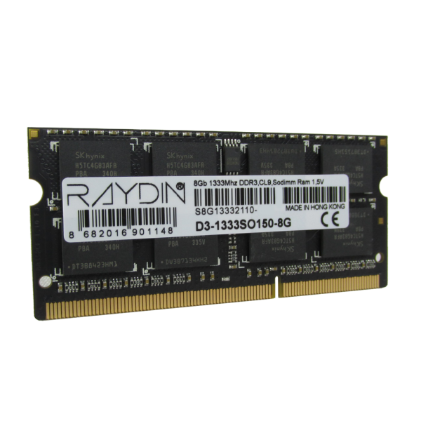 RAYDIN D3-1333SO150-8G 8GB, DDR3, 1333Mhz, 1,5V, CL9, Notebook SODIMM RAM