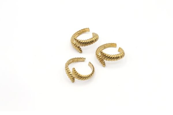 Raw Patterned Ring • Adjustable Ring • Striped Ring