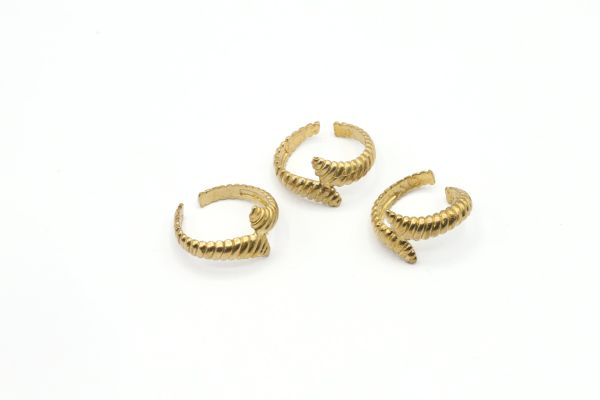 Raw Patterned Ring • Adjustable Ring • Striped Ring