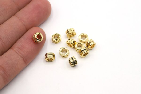 Gold Round spacer Beads, 6mm, Necklace And Bracelet Findings