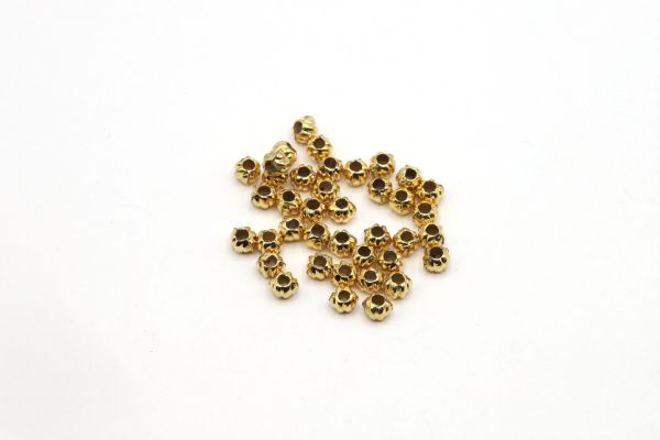 Gold Plated Round Spacer Beads, 4mm-5mm , Necklace Bracelet Bead Findings,  50 Pieces