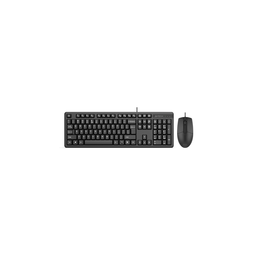 A4 TECH KK-3330, Siyah, USB Kablolu, Türkçe Q, Multimedya, Klavye Mouse Set