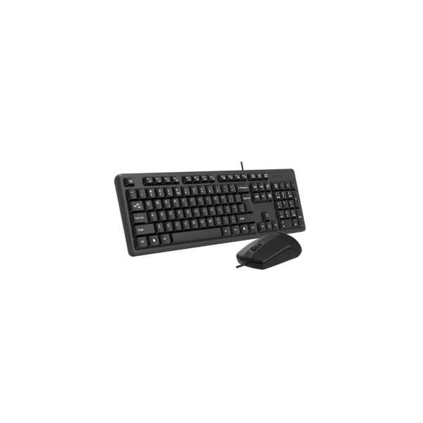 A4 TECH KK-3330, Siyah, USB Kablolu, Türkçe Q, Multimedya, Klavye Mouse Set