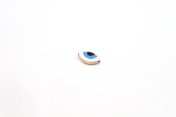 Gold Colored Eye Spacer, 8x13mm Necklace For Bracelet Spacer, Enameled Eye Charm