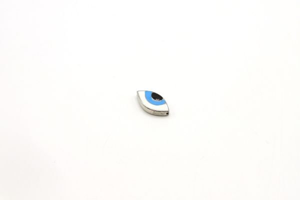 Gold Colored Eye Spacer, 8x13mm Necklace For Bracelet Spacer, Enameled Eye Charm