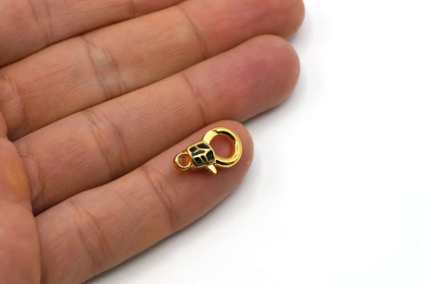 24k Gold Plated Colorful Lobster Clasp, 10x17mm Gold Clasp, Necklace Closures, Color Clasp