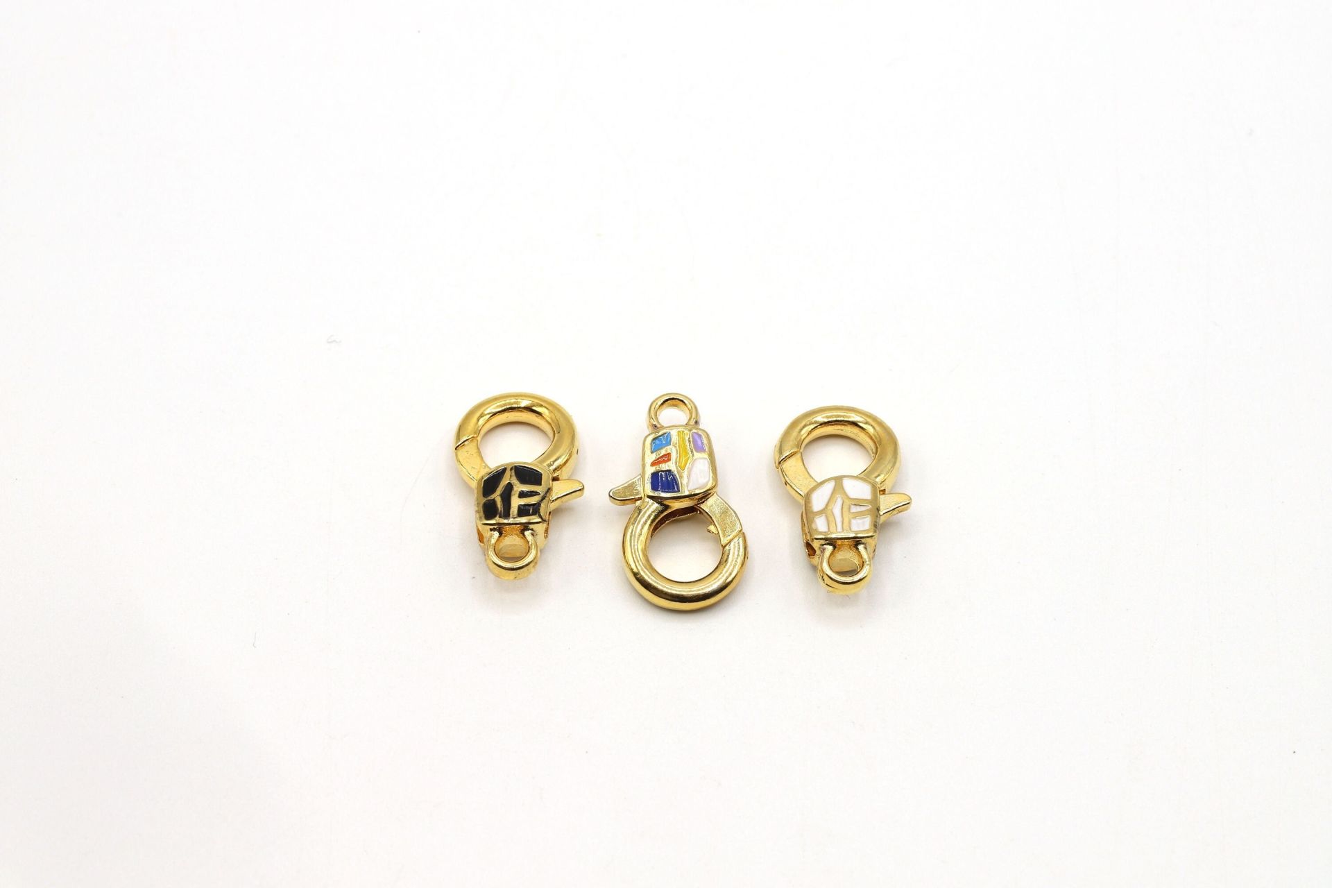 24k Gold Plated Colorful Lobster Clasp, 10x17mm Gold Clasp, Necklace Closures, Color Clasp