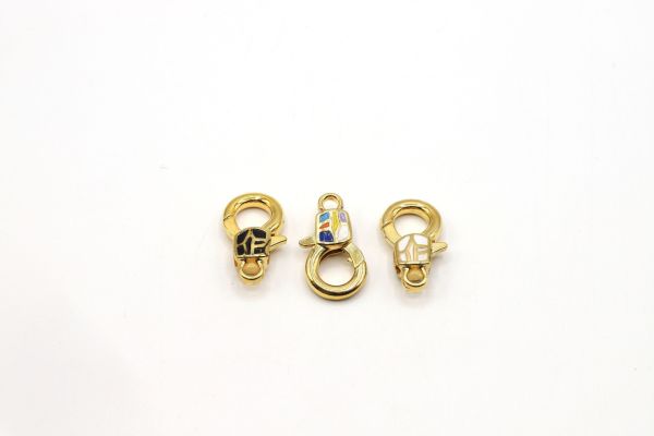 24k Gold Plated Colorful Lobster Clasp, 10x17mm Gold Clasp, Necklace Closures, Color Clasp