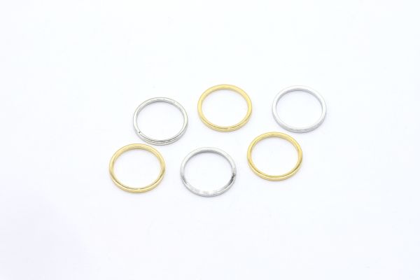 14mm Gold, Silver Closed Ring, Circle Connector, Necklace And Earring Circle- 5 Pieces