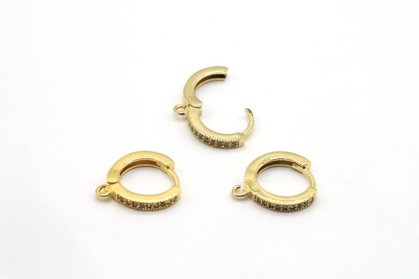 Gold Cz Earring Finding,  Plain Leverback Findings, Gold Earring Hoops,