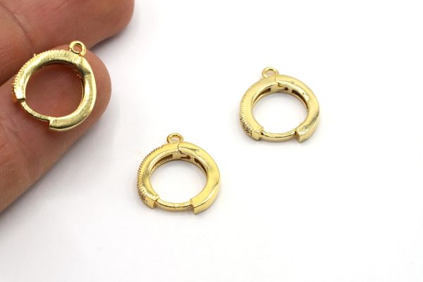 Gold Cz Earring Finding,  Plain Leverback Findings, Gold Earring Hoops,