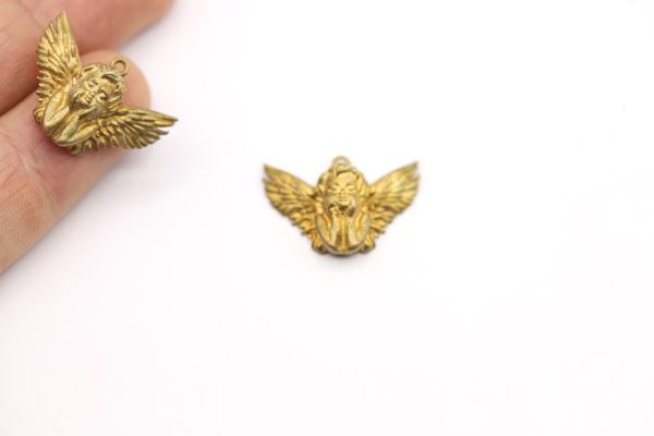 Raw Angel Charm, Raw Angel Pendant • 18x26mm • Angel Jewelry Charm,Not Plated