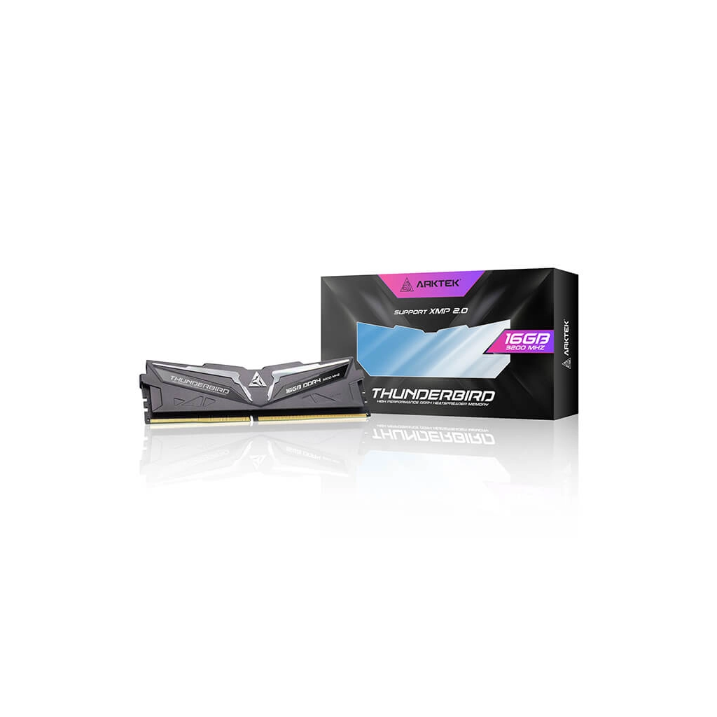 ARKTEK AKD4S16P3200H, THUNDERBIRD, 16GB, DDR4, 3200Mhz, 1,2V, CL22, XMP 2.0, Desktop, Soğutuculu, GAMING RAM