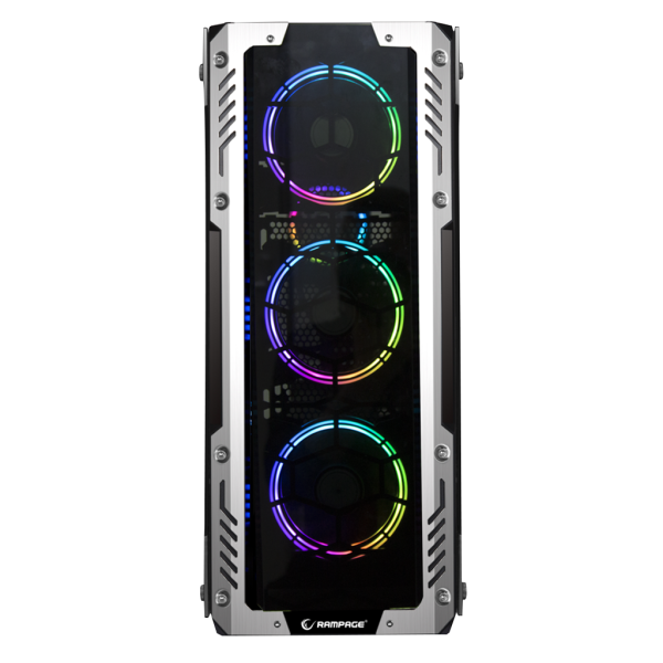 RAMPAGE AZOR, Tempered Glass, 80+Bronze 600W, RGB, GAMING KASA