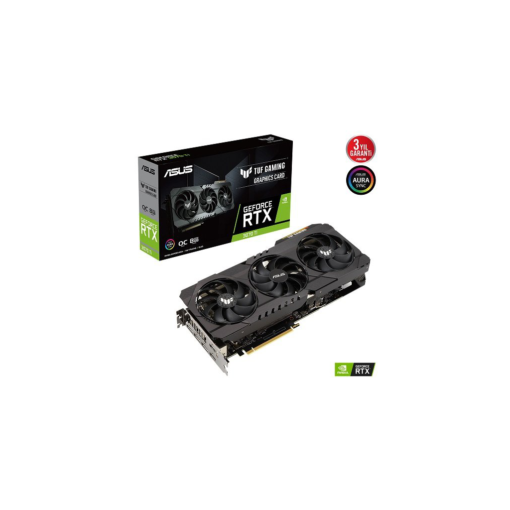 ASUS TUF-RTX3070TI-O8G-GAMING  8Gb, 256Bit, GDDR6X, 2xHDMI, 3xDP GAMING Ekran Kartı