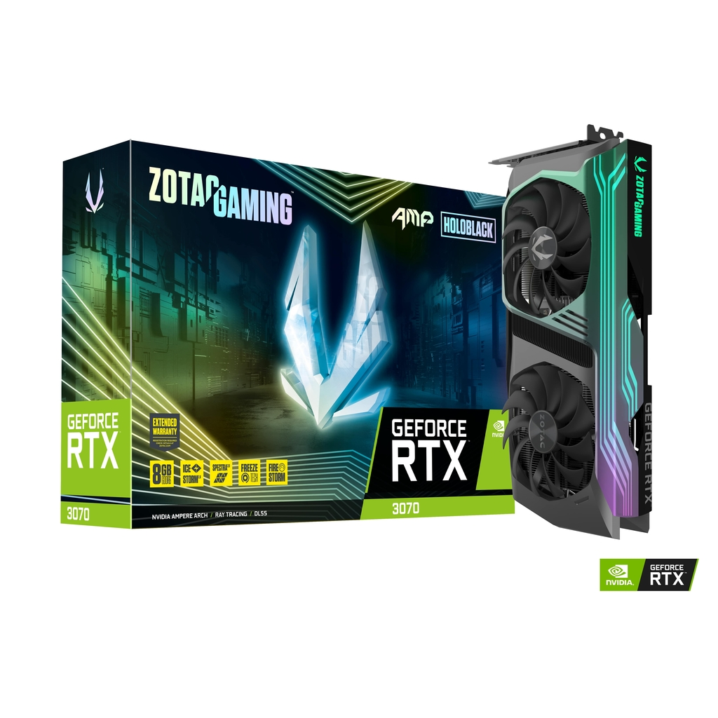 ZOTAC AMP HOLOBLACK ZT-A30700F-10PLHR RTX3070 8GB GDDR6, 256BIT, 2xFAN, 3xDP, 1xHDMI, GAMING Ekran Kartı