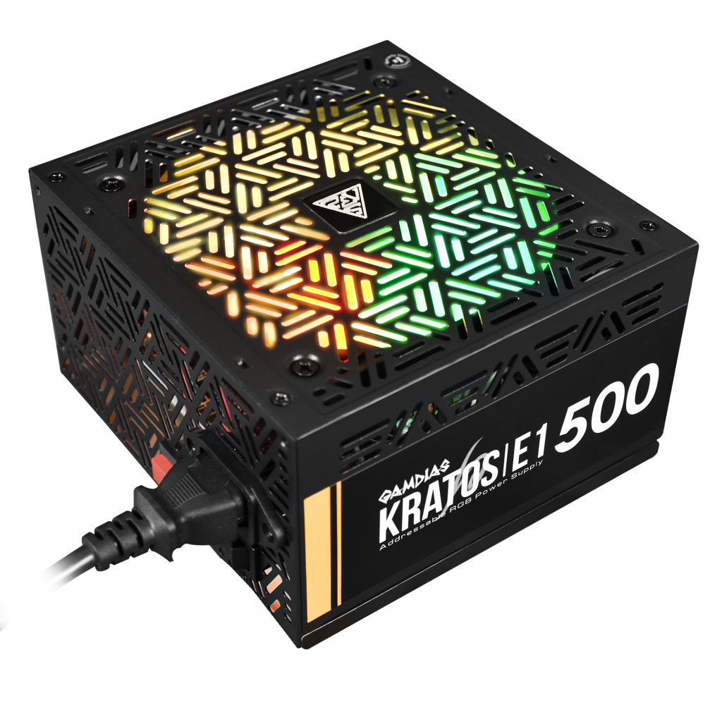 GAMDIAS KRATOS E1-500, 500W, RGB, GAMING PSU (BOX)