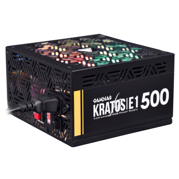 GAMDIAS KRATOS E1-500, 500W, RGB, GAMING PSU (BOX)