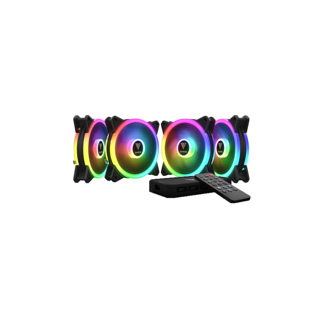 GAMDIAS AEOLUS M2-1204R 120mm RGB Kasa Fanı (Kumandalı 4lü Pack)
