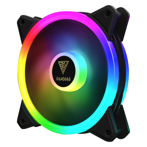 GAMDIAS AEOLUS M2-1204R 120mm RGB Kasa Fanı (Kumandalı 4lü Pack)