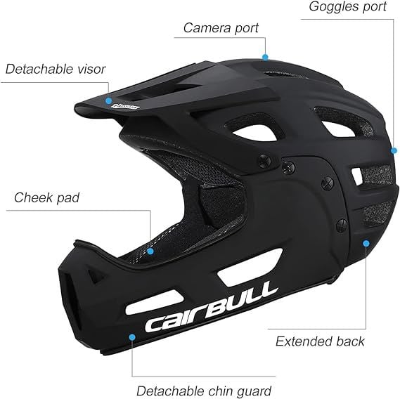 Cairbull Full Face Çene Korumalı Kask